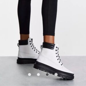 Timberland Women's Black and White Lace-Up Boots